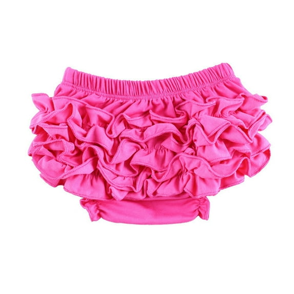 OSOLU Baby Covers For Girls Ruffle For Toddler Girls Solid Color Cover Baby Girl Shorts Underwear Baby Lovely Dailywear, 6-12Months