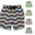 thumbnail image 1 of OSOLU Boys Athletic Shorts Summer Beach Breathable Colorful Striped Drawstring Elastic Waist Loose Fit Running Shorts For Kids 2-14Y, 1 of 3