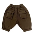 thumbnail image 1 of OSOLU Boys Girls Cargo Pants Casual Summer Kids Toddler Loose Fit Elastic Waist Solid Color Pants 1-7Y Stylish Trousers, 1 of 5