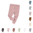 thumbnail image 1 of OSOLU Boys Pants Solid Color Comfortable Elastic Waist Ribbed Basic Trousers Daily Wear Red, 1 of 3