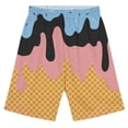 thumbnail image 1 of OSOLU Boys Shorts Casual Ice Cream Print Athletic Gym Elastic Waist with Pockets Summer Sports Outdoor Home Wear Beach Vacation Shorts, 1 of 4