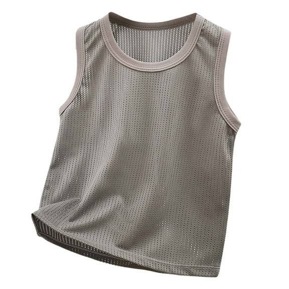 OSOLU Boys Summer Sleeveless T Shirt Breathable Mesh Tank Tops For Kids Casual Comfortable Athletic Activewear Toddler To Youth Baby Leisure Dailywear, 4-5 Years