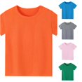 thumbnail image 1 of OSOLU Boys T-Shirt Toddler Short Sleeve Crew Neck Solid Color Blank Daily Playwear Shirt Orange, 1 of 6