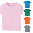 thumbnail image 1 of OSOLU Boys T-Shirt Toddler Short Sleeve Crew Neck Solid Color Blank Daily Playwear Shirt, 1 of 6