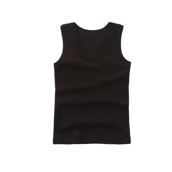 OSOLU Boys T-Shirts Solid Color Tank Tops Crew Neck Undershirt Thin Layering Sleeveless Shirt Summer Vacation Playful Tees