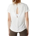 thumbnail image 1 of OSOLU Breathable O-Neck Casual T-Shirt Tshirts Tee For Women Summer Sports Wear Lightweight Comfortable Solid Color Hollow Out Design Stylish Dailywear, 1 of 7