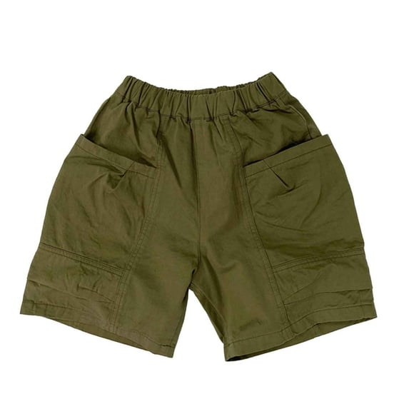OSOLU Child Toddler Boys Girls Casual Cargo Pants Summer Holiday Shorts With Pockets Infants Leisure Dailywear, 1-2 Years