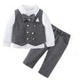 thumbnail image 1 of OSOLU Children Boys Clothing Sets Winter Long Sleeve Vest 3 Piece Thickened Formal Wear Photoshoots Relaxed Holiday Sets, 1 of 9