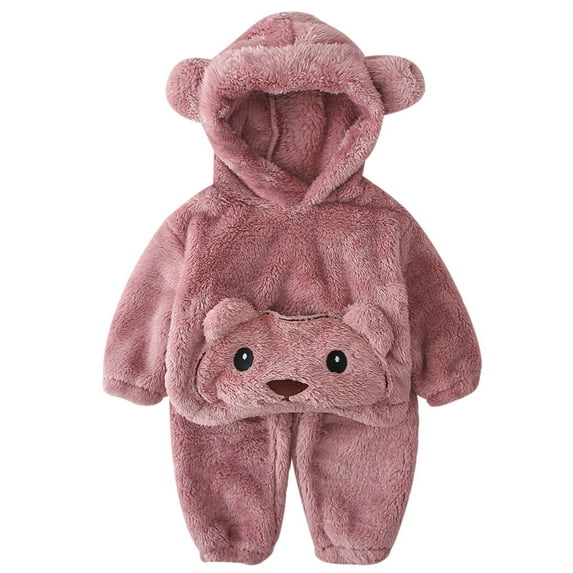 OSOLU Children Boys Girls Clothing Sets Winter 2 Piece Cozy Cute Design Long Sleeve Home with Big Pocket Fuzzy Loungewear Fashion Playful Sets