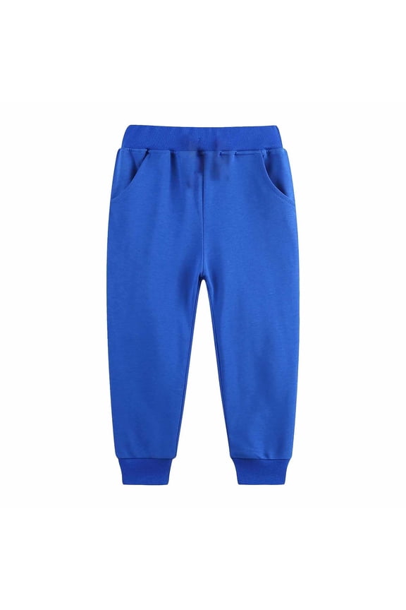 Children Boys Sweatpants Solid Color Tracksuit Pants Warm Daily Wear Fashion Travel Pants
