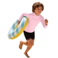 thumbnail image 1 of OSOLU Children Boys Swim Shirt Solid Color Long Sleeve Crew Neck Rash Guard Pool Summer Uv Protection Swimwear Beach Trendy Bathing Suit, 1 of 4