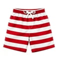 thumbnail image 1 of OSOLU Children Boys Swim Trunks Shorts Black White Striped Print Summer Pool Wear Indoor Outdoor Activities Travel Beach Shorts, 1 of 3