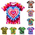 thumbnail image 1 of OSOLU Children Boys T-Shirts Tie Dye Short Sleeve Crew Neck Lightweight Comfortable Everyday Wear School Holiday Tops, 1 of 3