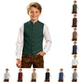 thumbnail image 1 of OSOLU Children Boys Tank Tops Solid Color Stand Collar Vest Festive Themed Sleeveless Jacket Casual Outerwear Vacation Travel Tops, 1 of 5
