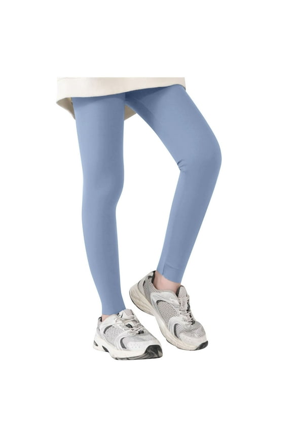 Children Girls Athletic Pants Leggings Dance Running Yoga Slacks Workout Tights Solid Color Holiday Chic Trousers