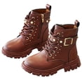 thumbnail image 1 of OSOLU Children Girls Boots Leather Ankle Soft Sole Comfortable Footwear Durable Everyday Wear Playful Vacation Shoes, 1 of 8