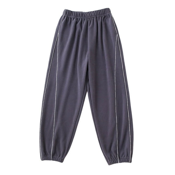 OSOLU Children Girls Boys Pants Fuzzy Winter Warm Solid Color Thermal Joggers Soft Cozy Casual Thickened Comfortable Trendy Travel Trousers