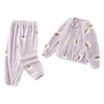 thumbnail image 1 of OSOLU Children Girls Outfit Sets Fall Winter Flannel Soft with Cute Print Long Sleeve Thermal Cozy Loungewear Trendy Travel Clothing Sets, 1 of 4
