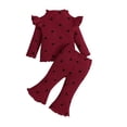 thumbnail image 1 of OSOLU Children Girls Outfit Sets Long Sleeve Fall Winter Soft Cute Cartoon Pullover and Pants Warm Cozy 2-Pack Leisure Versatile Clothing Sets, 1 of 9