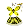 thumbnail image 1 of OSOLU Children Girls Outfits Adorable 4 Piece Bee Short Skirt Wings Headband Magic Wand Dress Up Breathable Fashion Vacation Clothing Sets, 1 of 2