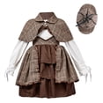 thumbnail image 1 of OSOLU Children Girls Outfits Cute Detective Dress Up Dress Hat Shawl Tie Glasses Casual Party Wear Beach Vacation Clothing Sets, 1 of 9