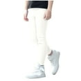 thumbnail image 1 of OSOLU Children Girls Pants Stretch Elastic Waist Bottoms Solid Color Soft and Skin-Friendly Fashion Vacation Trousers, 1 of 7