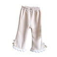 thumbnail image 1 of OSOLU Children Girls Pants Winter Fuzzy Wide Leg with Bow Detail Soft Comfortable Daily Wear Trendy Vibrant Trousers, 1 of 9