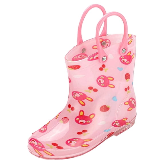 OSOLU Children Girls Rain Boots Footwear Cute Floral Design Durable Outdoor Activities Slip-Resistant Lightweight Comfortable Relaxed Classic Shoes