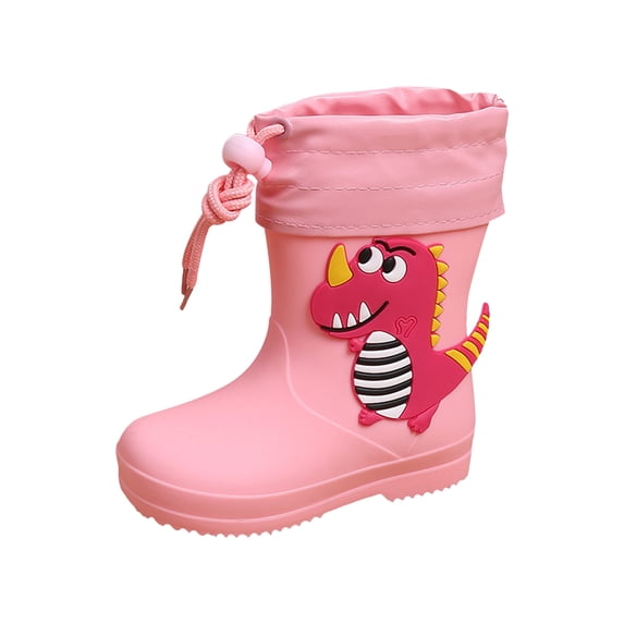 OSOLU Children Girls Rain Boots Rubber Water Cartoon Shoes -Resistant Rain Daily Wear Fashion Vacation Shoes