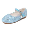 thumbnail image 1 of OSOLU Children Girls Sandals Flat Bottom Sparkly Rhinestone Performances Comfortable Lightweight Footwear Versatile Travel Shoes, 1 of 8