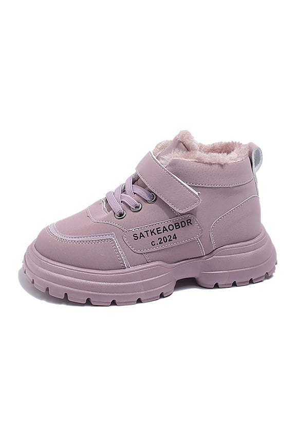 Children Girls Snow Boots Winter Solid Color Warm Casual Comfortable -Resistant Boots Classic Elegant Shoes