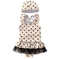 thumbnail image 1 of OSOLU Children Girls Swimsuit Sets Cute Ruffle Hem Polka Dot Pattern Rash Guard Swimwear Beach Pool Training Slim Fit Bathing Suit, 1 of 6