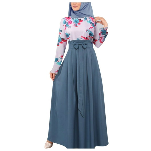OSOLU Dresses Casual Abaya Arab Women Kaftan Robe Solid Color Dress Robe Women Casual Dress Trendy Sundress Wedding Guest Dress