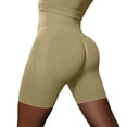 thumbnail image 1 of OSOLU Fitness Yoga Shorts High Waist Soft Spandex Riding Shorts Women's Dance Volleyball Lift Shorts Sports Soft Tummy Control Workout Athletic Gym Bottoms Khaki M, 1 of 5