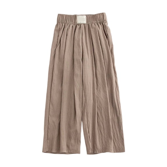 OSOLU Girls Casual Pants Wide Leg Palazzo Boho Summer Trousers For Toddler Kids Youth Comfortable Elastic Waist Lightweight Breathable Boho Dailywear, 4-5 Years