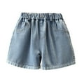thumbnail image 1 of OSOLU Girls Denim Shorts For Toddlers Kids Comfortable Stretchy Waist Casual Playwear Soft Fabric For Daily Wear Outdoor Activities And Parties Newborn Lovely Dailywear, 6-7 Years, 1 of 9