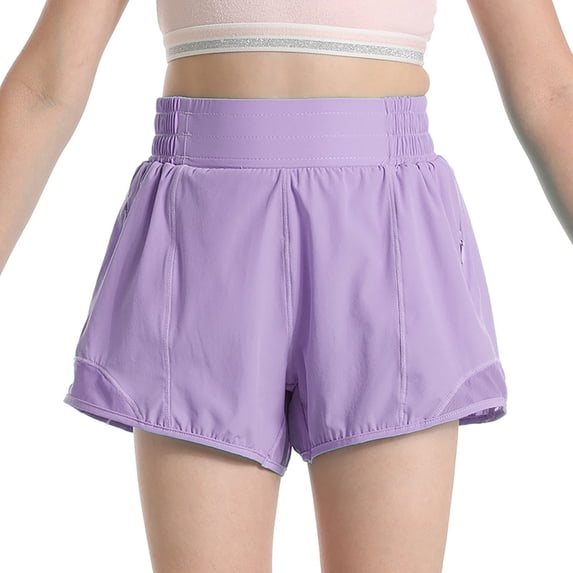 OSOLU Girls Shorts Loose Fit Summer Breathable Solid Color Mesh Breathable Casual Daily Wear Fashion Travel Shorts
