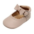 thumbnail image 1 of OSOLU Girls Single Shoes Bowknot First Walkers Shoes Buckle Strap Toddler Soft Bottom Breathable Princess Shoes Baby Comfort Footwear, 12-18 Months, 1 of 5