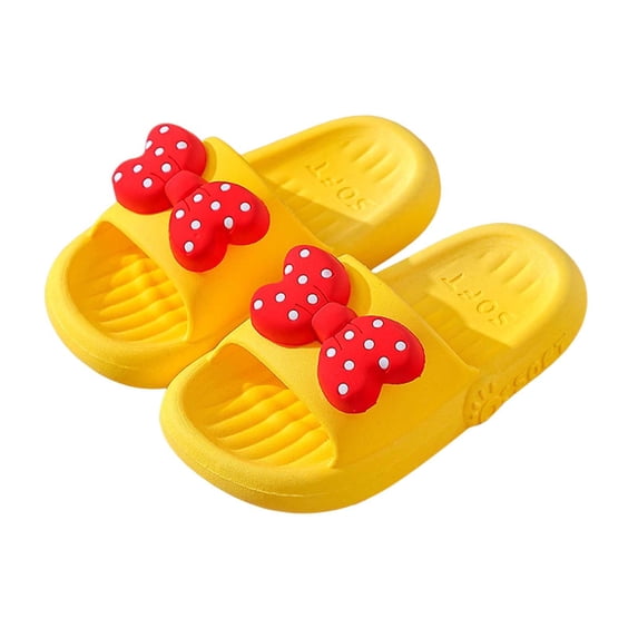 OSOLU Girls Slippers For Toddlers Kids Soft Indoor Outdoor Casual Comfortable Summer Spring Shoes With Bowknot Leisure Footwear, 8-9 Years