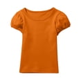 thumbnail image 1 of OSOLU Girls T-Shirts Soft Short Sleeve Cute Crew Neck Solid Color Tops Comfortable Casual Daily Wear Vibrant Holiday Tees, 1 of 3