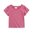 thumbnail image 1 of OSOLU Girls T-Shirts Soft Summer Short Sleeve Tee Shirt Casual Crew Neck Comfortable Everyday Basic Tops Beach Pool Tees, 1 of 9