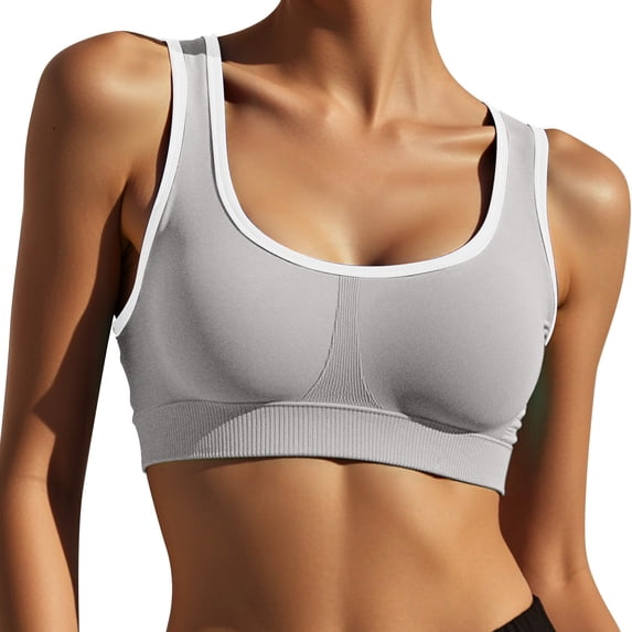 OSOLU High Support Plus Size Yoga Bra For Women Seamless Workout Top Comfortable Sports Bra For Gym Running Fitness Workout Sports High Support Comfortable Bralettes Grey S