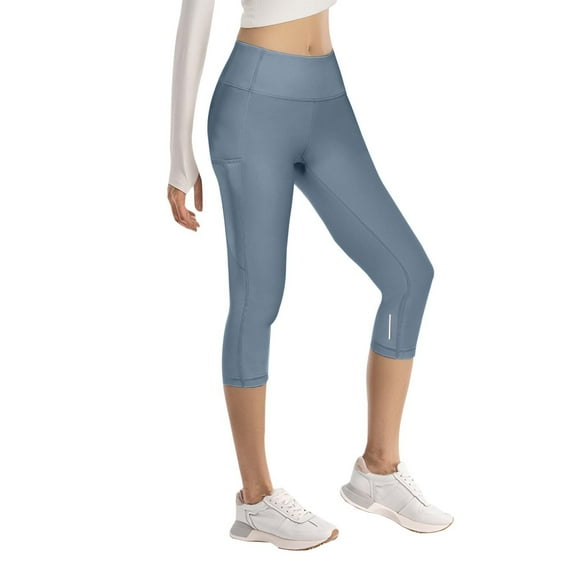 OSOLU High Waist Yoga Pants For Women Spring Fitness Leggings Lifting Outdoor Workout Gym Clothing Activewear Stretchy Bottoms Workout Stretchy Running Tummy Control Joggers Bottoms Light Blue M