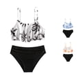 thumbnail image 1 of OSOLU High Waisted Bikini Sets For Girls 2 Piece Swimsuits Tropical Printed Ruffle Bathing Suit For Kids Teens 7-15Y Stylish Beachwear, 1 of 8