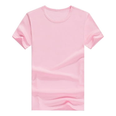 OSOLU Kids T-Shirts Short Sleeve Plain Tops Tees Boy & Girl Unisex Toddler Children Crew Neck T Shirt Holiday Dailywear, 5-6 Years