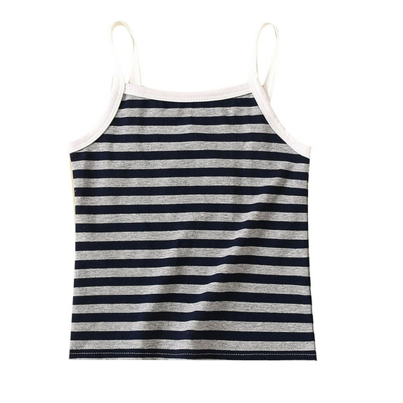 OSOLU Kids Toddler Girls Spring Summer Sleeveless Striped Vest Clothing Baby Trendy Dailywear, 5-6 Years