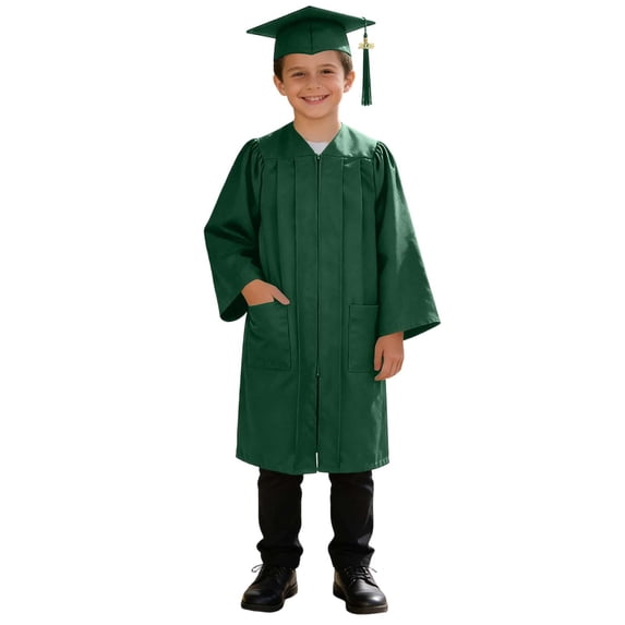 OSOLU Kindergarten Graduation Gown And Cap Set For Boys Girls Preschool Graduation Outfit Kids 2-9Y
