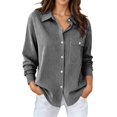 thumbnail image 1 of OSOLU Long Sleeve Shirts For Women Striped Long Sleeve Button Up Shirts Business Work Wear For Office Lady Comfy Tops, 1 of 6
