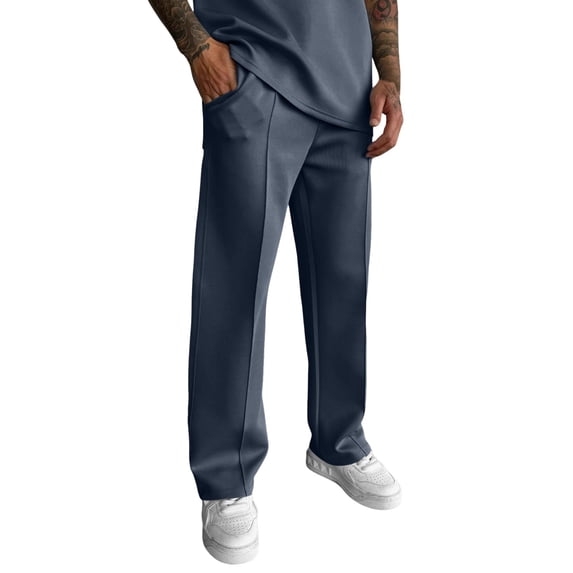 OSOLU Men Solid Color Long Trousers Tether Pants Sports Sweatpants Street Casual Trousers Everyday Comfort Versatile Workout Training Joggers Bottoms