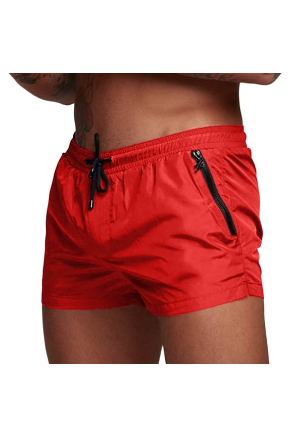 Men Solid Color Man High Street Fashion Trend Pleated Design Straight Leather Shorts Everyday Comfort Versatile Active Athletic Casual Bottoms